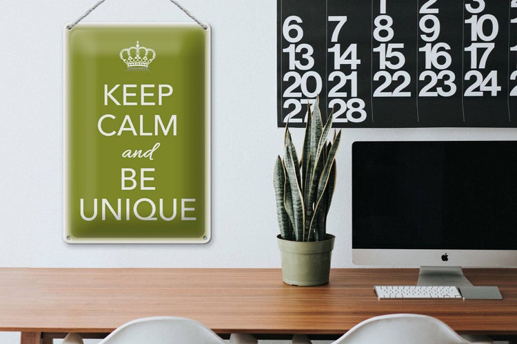 Blechschild Spruch 20x30cm Keep Calm and be unique