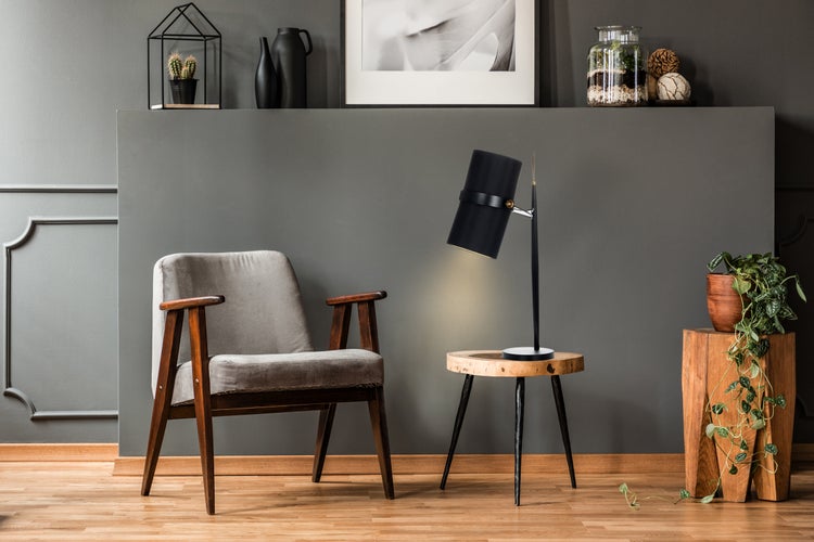Minimalistische Tischlampe schwarz, Klassisch Moderne Nachttisch Lampe | Wohnzimmer Esszimmer Leuchte