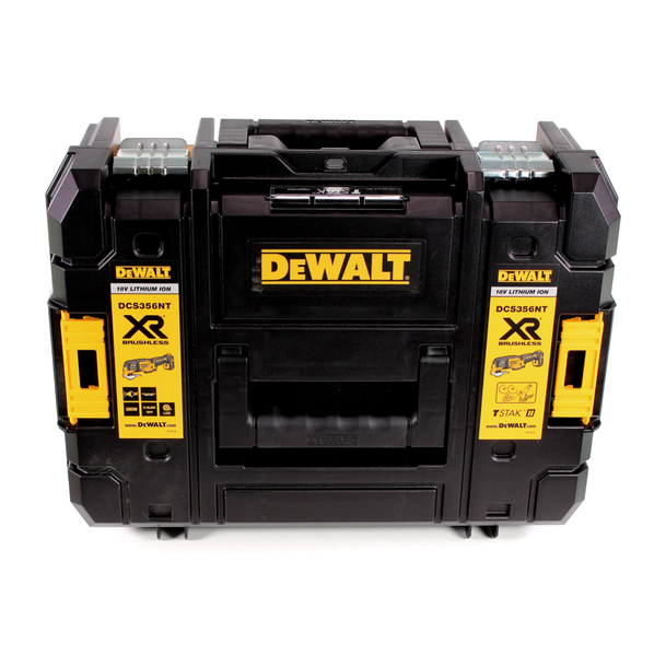 DeWALT Werkzeugkoffer TSTAK II für Akku-Multi-Tool DCS356NT, robuster Transportkoffer aus Kunststoff mit Tragegriff und Metallschließen.