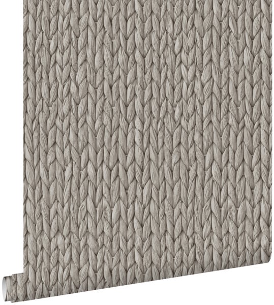 ESTAhome Tapete Schilfmuster Warmgrau - 53 cm x 10.05 m - 148701