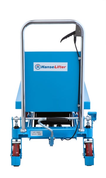 Hubtischwagen mit HanseLifter Logo