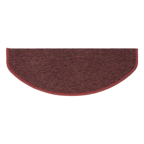 FLOORDIREKT Stufenmatte London - mit Umkettelung - Weinrot - Halbrund - 23,5 x 65 cm