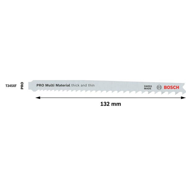 Bosch Stichsägeblatt T345XF Pro Multi Material, 132 Millimeter