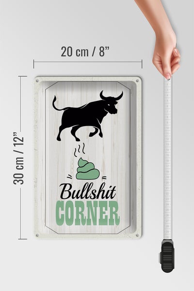 Blechschild Spruch Bullshit Corner Stier 20x30cm Wanddeko