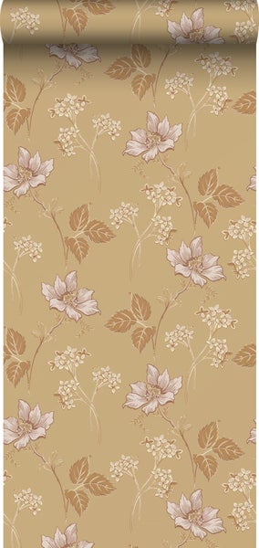 Borastapeter Tapete Blumen Gelb - 53 cm x 10.05 m - 660836