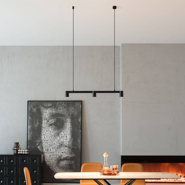 Arcchio Pendelleuchte Brinja (Modern) in Schwarz aus Aluminium (3 flammig, GU10) - Deckenlampe Esstischlampe Hängelampe Hängeleuchte Wohnzimmerleuchte