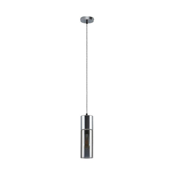 Lindby Esstisch Pendelleuchte 1flammig, Hängeleuchte Glas Metall Hängelampe Rauchgrau 1x E27 max. 25W ohne Leuchtmittel Wohnzimmer Glasleuchte