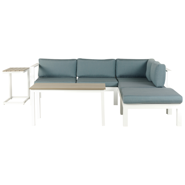 Garten Ecksofa mit Tisch 5-Sitzer MESSINA linksseitig Metall Grün