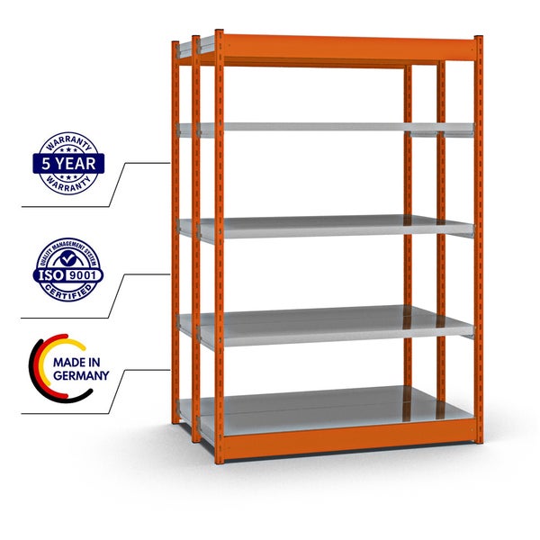 Regalsystem mit Werkzeugwagen und Lagerboxen