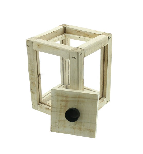 FRANK FLECHTWAREN | Kerzenhalterbox Modern, 12 x 12 x17 cm, PAPPEL, ACRYLGLAS, METALL,