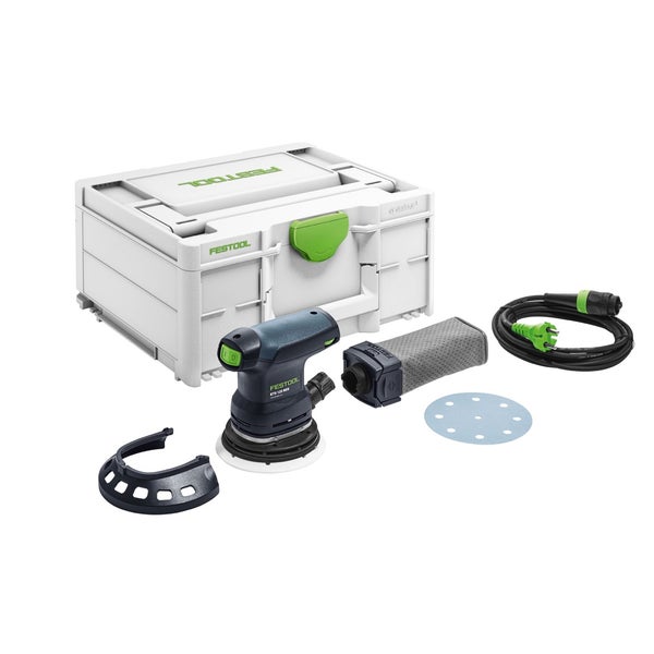 Festool ETS 125 REQ-Plus Exzenterschleifer 250W 2mm Hub 125mm im Systainer + Zubehör ( 574636 ) + extra Staubfangbeutel