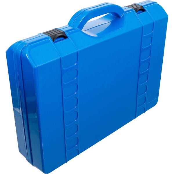 Blauer Werkzeugkoffer aus Kunststoff mit Tragegriff