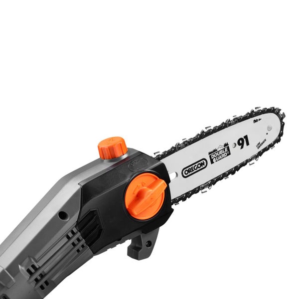 Akku Kettensäge mit Oregon Double Guard Schneidschiene