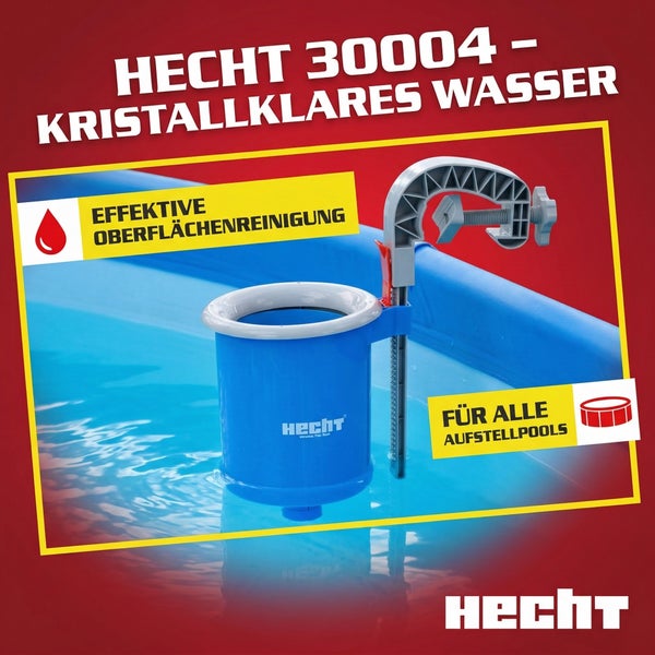 Hecht 300004 Pool Skimmer zur Oberflächenreinigung für Aufstellpools