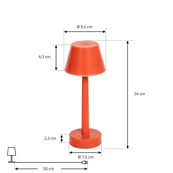 Lindby LED Akkutischlampe dimmbar, RGBW Funktion Akku Tischlampe kabellos mit Touchdimmer aufladbare tragbare Tischleuchte Akkulampe Garten IP44