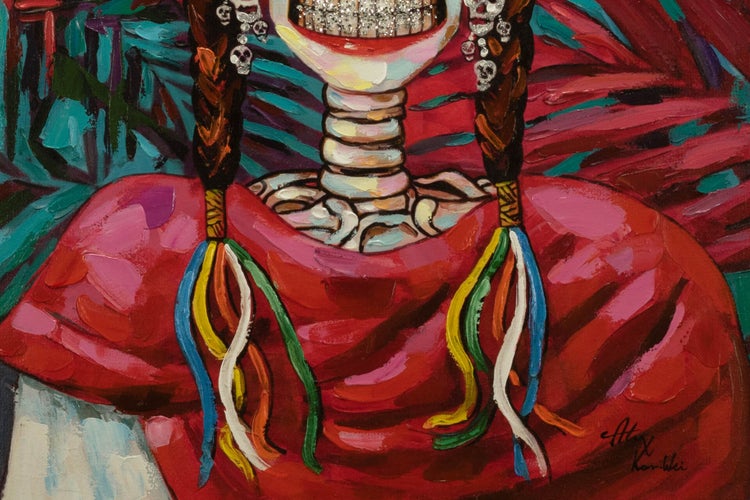 Handgemaltes Gemälde Acrylfarbe 70x100cm Bunt