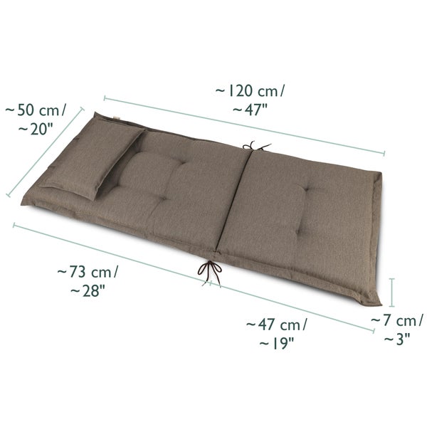 Beautissu HighLux HL Hochlehner 120x52x7cm Taupe