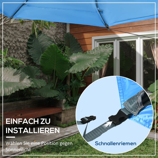 Outsunny Pool Sonnenschutzdach, für 3,65 m Pool, 360 x 175 x 120 cm, Blau
