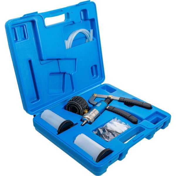 Entlüftungsgerät im blauen Koffer mit Zubehör