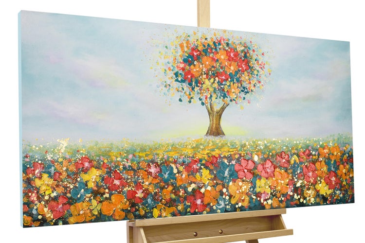 Handgemaltes Gemälde Acrylfarbe 120x60cm Bunt