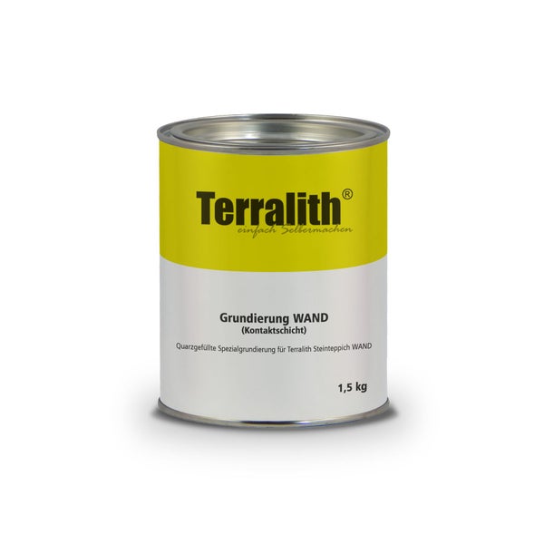 Terralith Grundierung Wand Kontaktschicht quarzgefüllte Spezialgrundierung für Steinteppich 1,5 Kilogramm