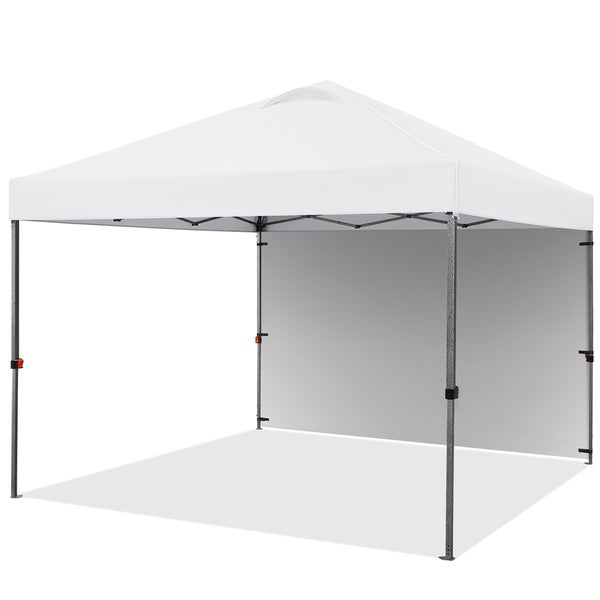 Weißes Faltzelt mit Seitenwand für den Außenbereich