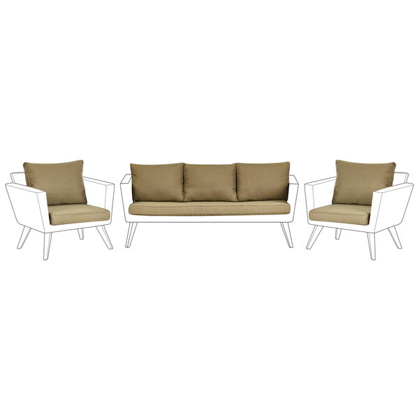 Gartenmöbel Set bestehend aus Sofa und zwei Sesseln