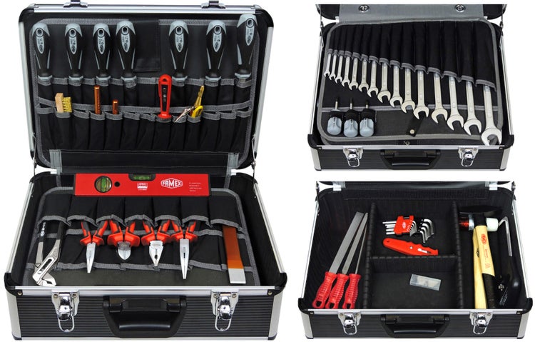 FAMEX 440-93 Werkzeugkoffer PRO bestückt mit Werkzeug 98-tlg.