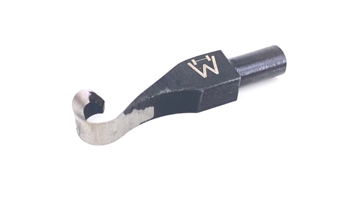 Drechselwerkzeug Set Wiedemann Universalhalter Ø 16mm mit Heft + gr. gerader Ausdrehhaken