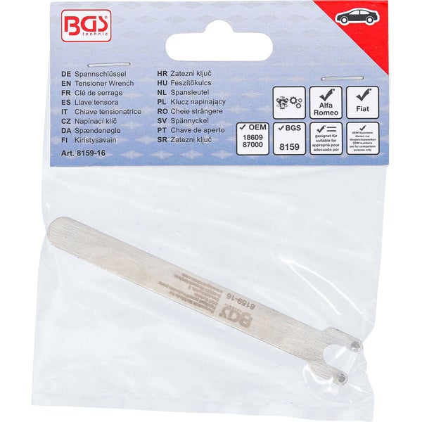 Spannschlüssel im Kunststoffbeutel