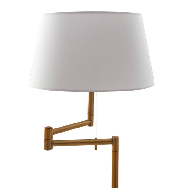 Stehlampe mit verstellbarem Arm und Stoffschirm