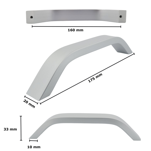 Möbelgriff Stangengriff Tulsa Lochabstand 160 mm Aluminium