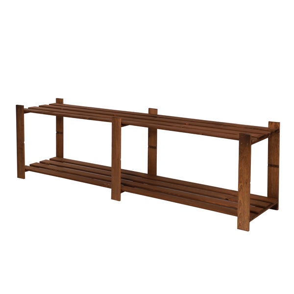 PROREGAL Holzregal Pinepeak HxBxT 50 x 170 x 38 cm 2 Fachboden 1,2 cm Dickes Kiefernholz Braun