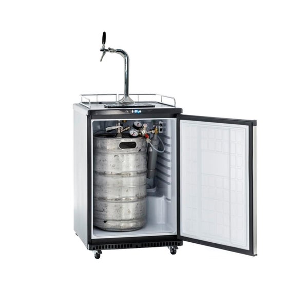 Fassbierkühlschrank, Kühlschrank für Bierfass bis zu 50L Fässer (Bierbar) - inkl. Schanksäule Elegant und Kompensatorhahn