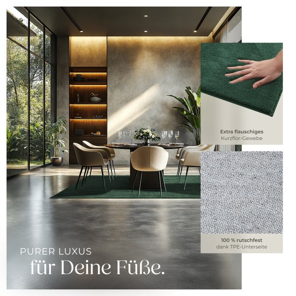 Kurzflorteppich tectake rutschfeste Unterseite verschiedene Größen und Farben 140 x 200 cm