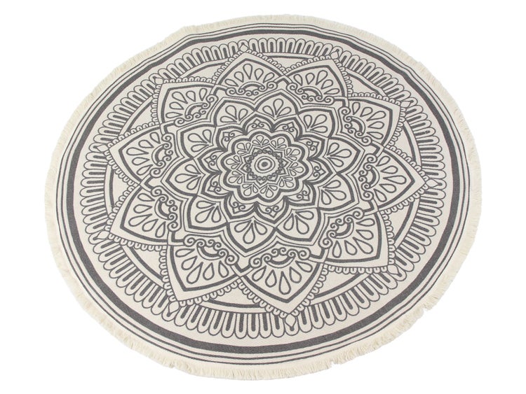 FRANK FLECHTWAREN | Teppich Mandala, BAUMWOLLE, POLYESTER, Ø 120 cm