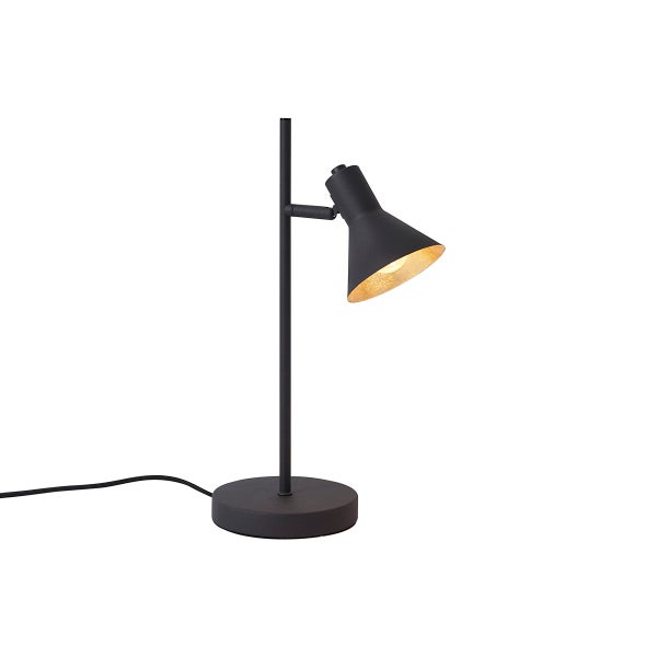 Schwarze Tischleuchte mit Lampenschirm