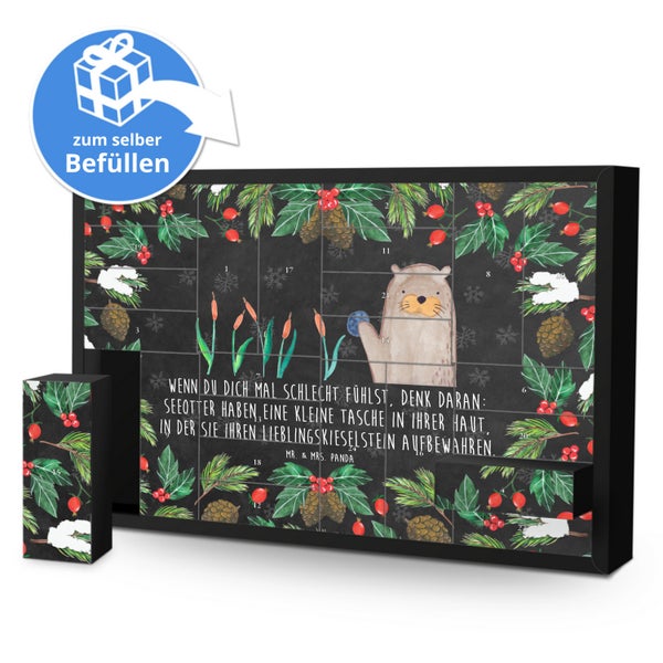 Mr. & Mrs. Panda Befüllbarer Adventskalender Otter Stein - Schwarz