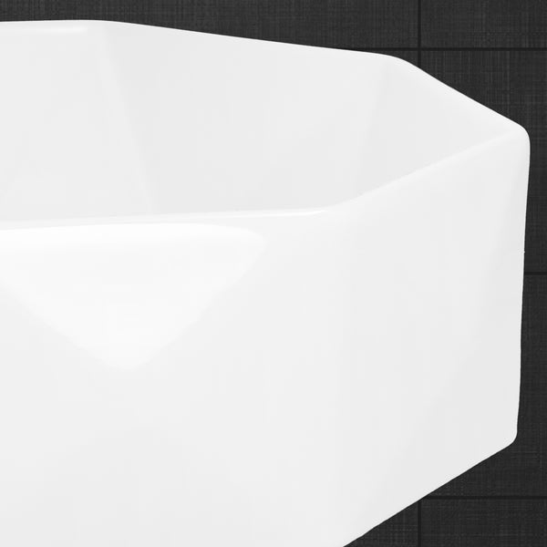 ML-Design Waschbecken aus Keramik in Weiß glänzend, Ø 42x13,5 cm, Diamant Design, Runde Aufsatzwaschbecken, Moderne Waschtisch, Waschschale Waschplatz Handwaschbecken, für das Badezimmer und Gäste-WC