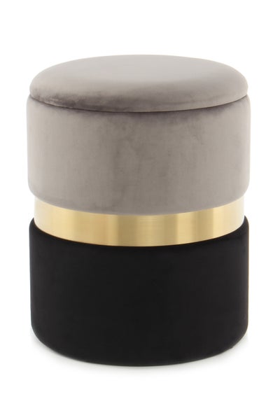 Dekorativer runder Hocker mit Stauraum