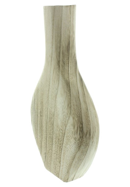 FRANK FLECHTWAREN | Dekovase Wood, flach, PAULOWNIA, 19 x 5,5 x 34 cm