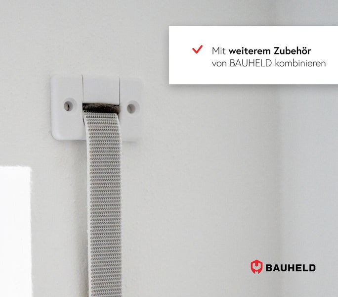 Wandhalterung mit Textilband zur Aufbewahrung von Werkzeugen