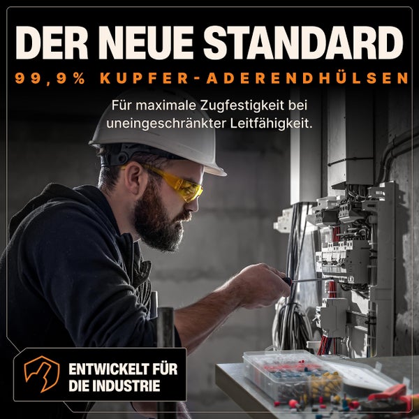 BAURIX ® 1200 Stück Aderendhülsen Sortiment I Isolierte Hülsen nach DIN 46228-4: 2020-03 I 0,5 mm² - 10 mm² I Profi Isolierhülsen Set