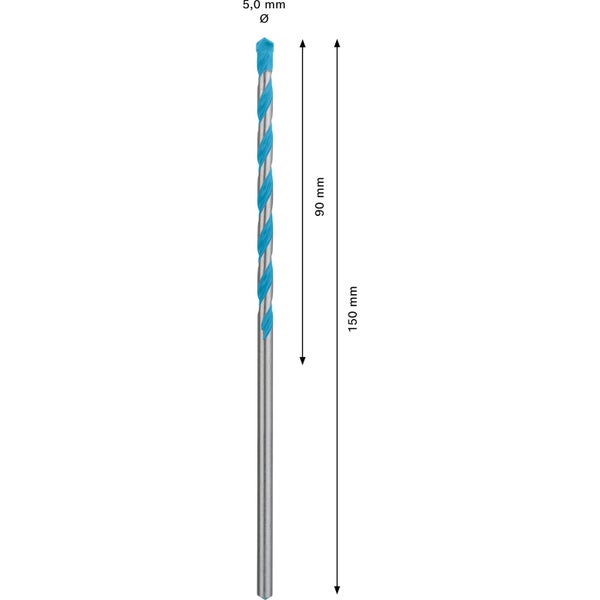 5,0 Millimeter Steinbohrer mit einer Länge von 150 Millimetern