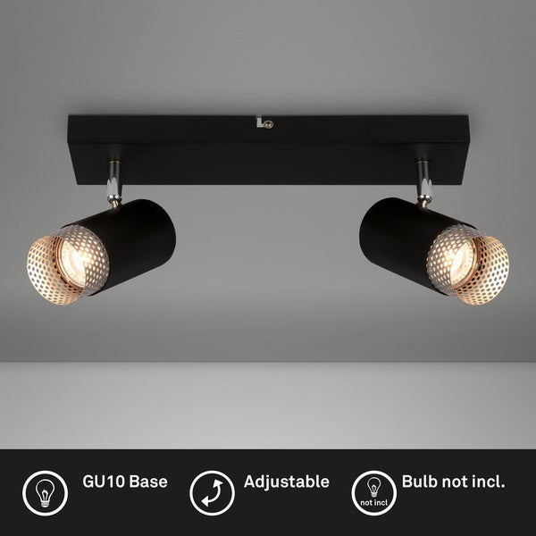 Spotlight, black-chrome matt, excl. 2xGU10/max.9W
