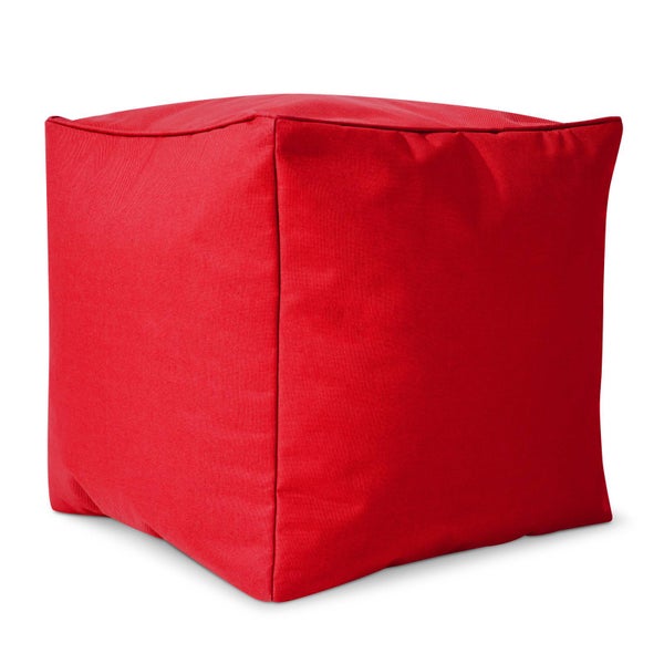 Green Bean Sitzsack-Hocker 40x40x40cm mit EPS-Perlen Füllung - Fußhocker Fußkissen Sitz-Pouf für Sitzsäcke - Bodenkissen für Kinder und Erwachsene - Fußablage Sitzkissen Sitzhocker Rot