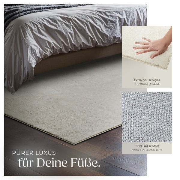 Kurzflorteppich tectake rutschfeste Unterseite verschiedene Größen und Farben 120 x 170 cm