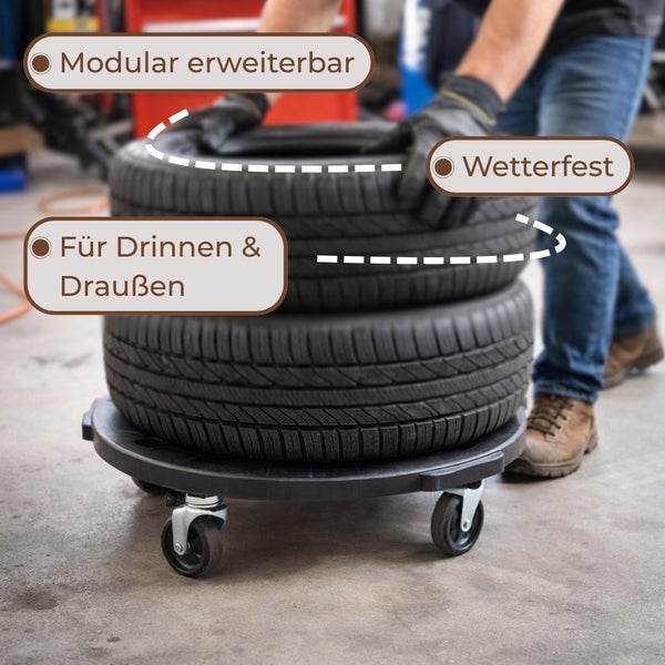 Reifen auf Rollbrett für den Transport von Reifen