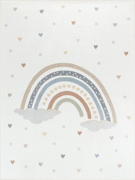 Maschinenwaschbarer Kinderteppich Rainbow - Mehrfarbig/Orange - 160x213cm - STELLA