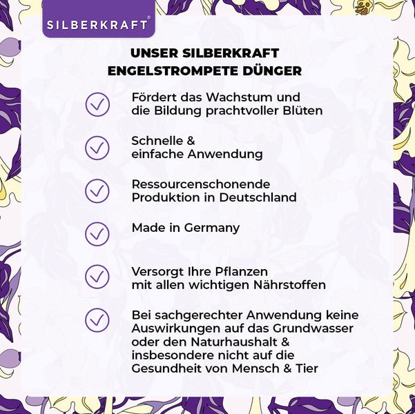 SILBERKRAFT Engelstrompete Dünger – Für prachtvolle Blüten – 1 Liter